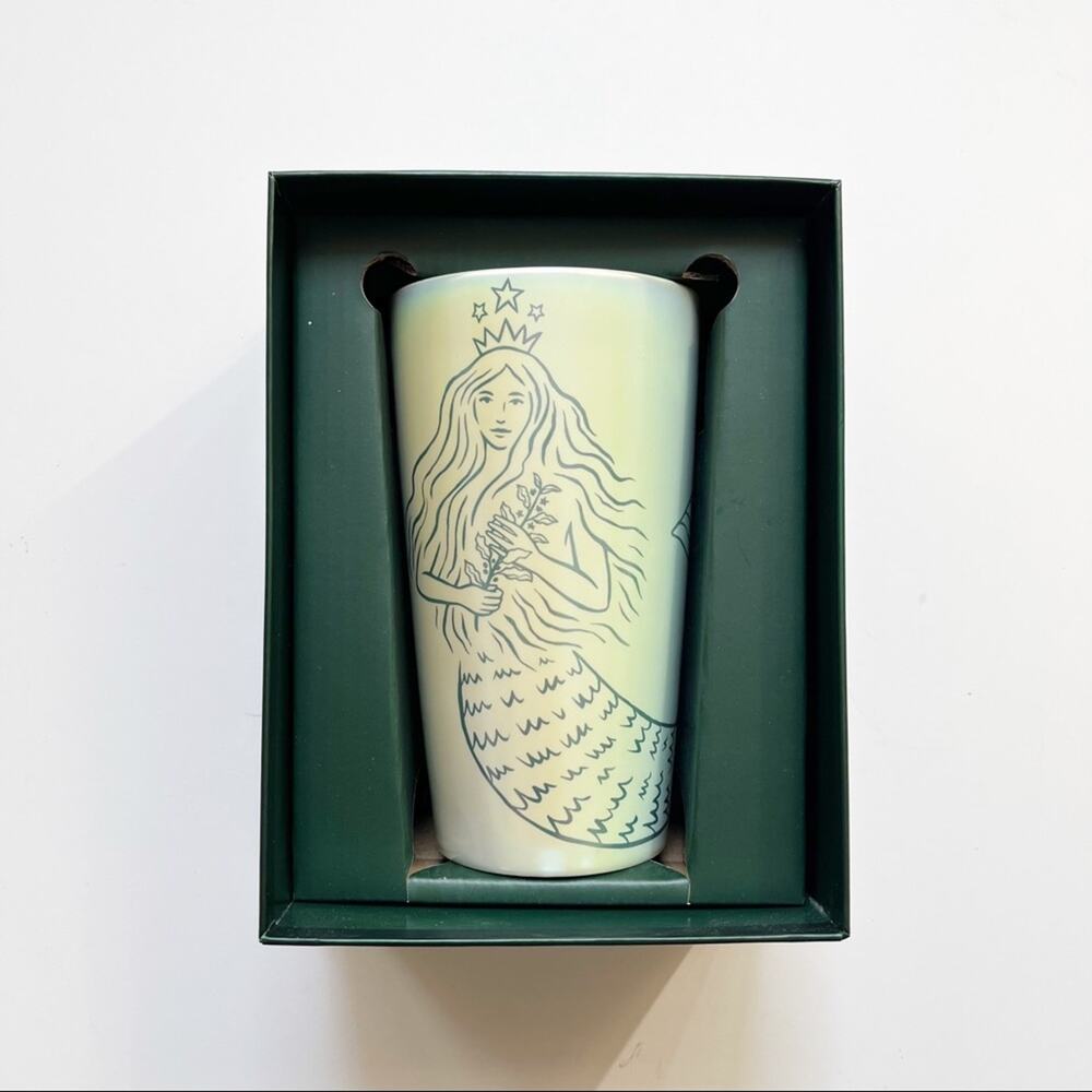 STARBUCKS Mermaid Tale Ceramic Coffee Tumblr 12 oz - Picture 2 of 8